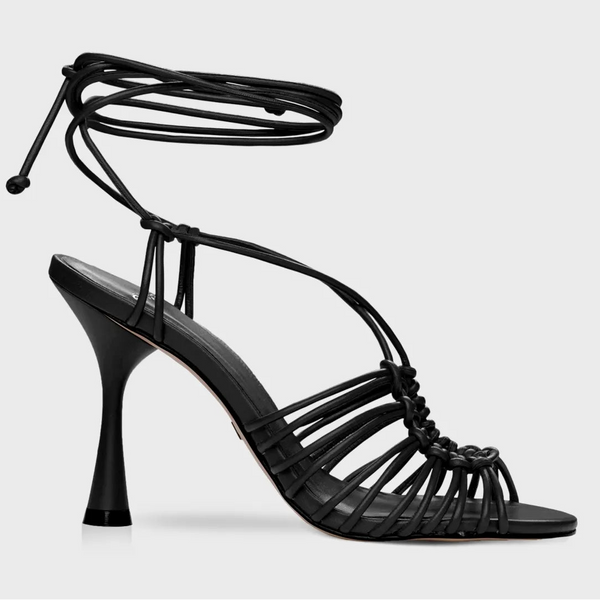 Sandale dama din piele naturala cu toc, negru, CARRANO 548001