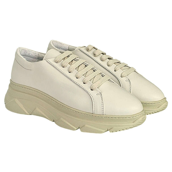 Pantofi dama din piele naturala, Talpa usoara din spuma, Alb murdar-Copenhagen, Art City UP Off White