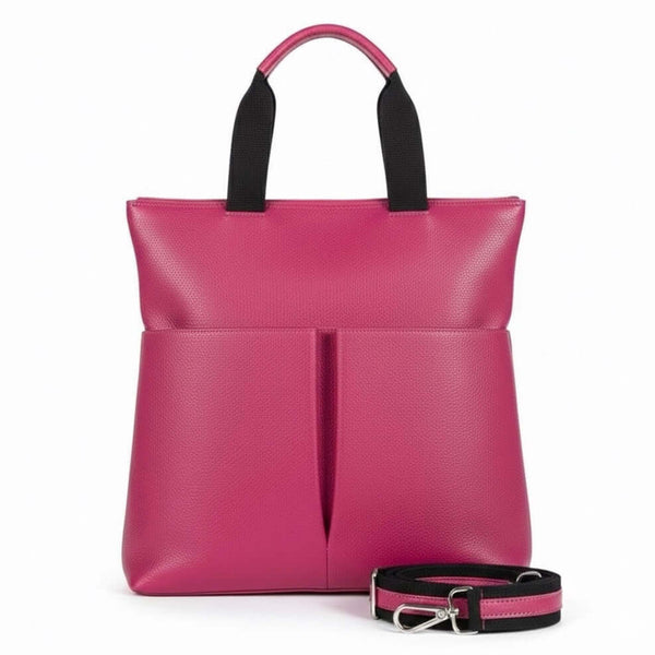 Poseta pentru femei din piele naturala, fucsia- Made in Italy