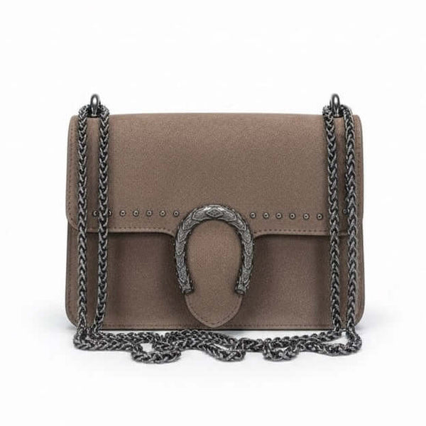 Poseta mica pentru femei din piele naturala intoarsa, maro- Made in Italy