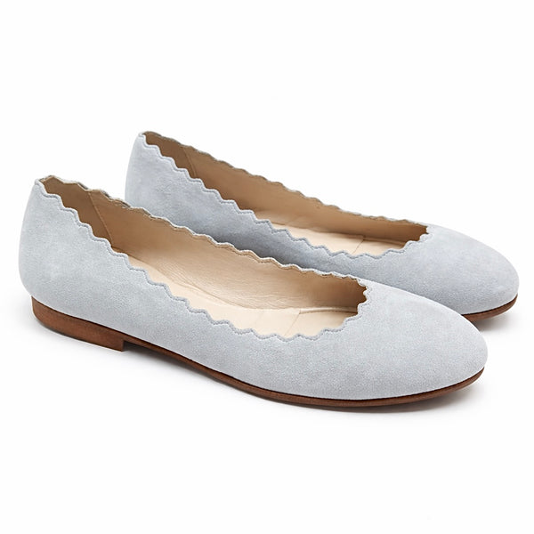 Pantofi dama din piele naturala intoarsa, gri, Made In Italy 1704