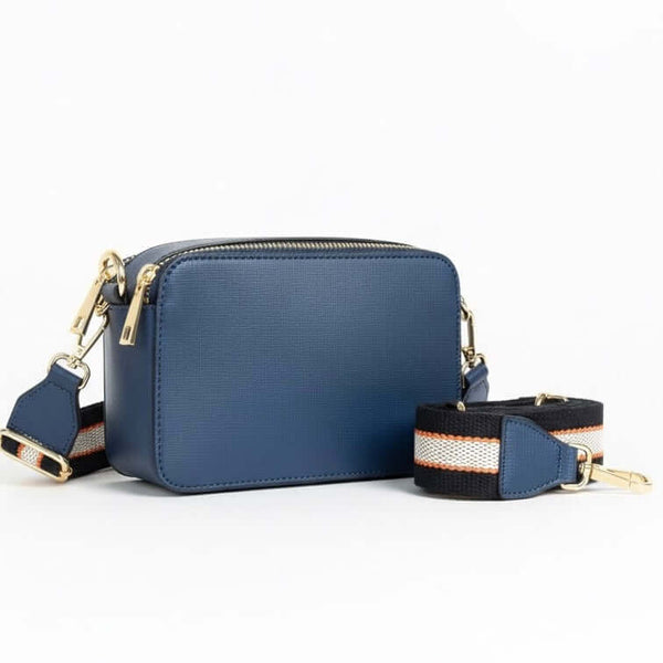 Poseta pentru femei din piele naturala, bleumarin- Made in Italy