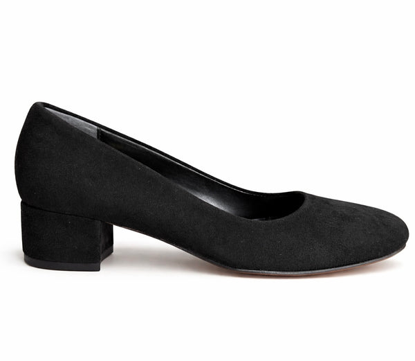 Pantofi dama din piele naturala intoarsa, negru - ONAKO Nero