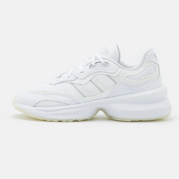 adidas Originals ZENTIC White - pantofi sport albi, talpa spuma Adiprene, model lejer cu sireturi.