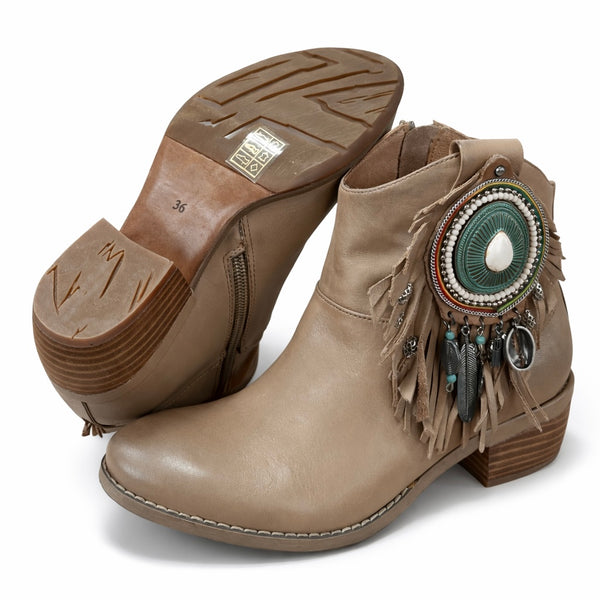 Ciocate dama din piele naturala, Cappuccino-Rebecca White, T0605.R3, R10