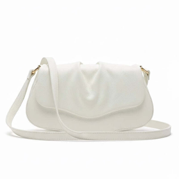 Poseta chic pentru femei din piele naturala, alb- Made in Italy