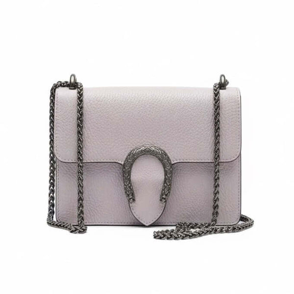 Poseta mica pentru femei din piele naturala, gri- Made in Italy