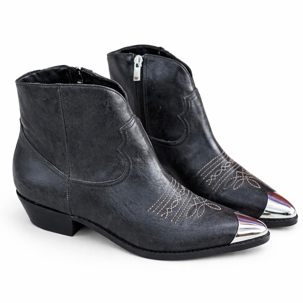 Ciocate dama din piele naturala, cu toc, negru CARRANO 27004