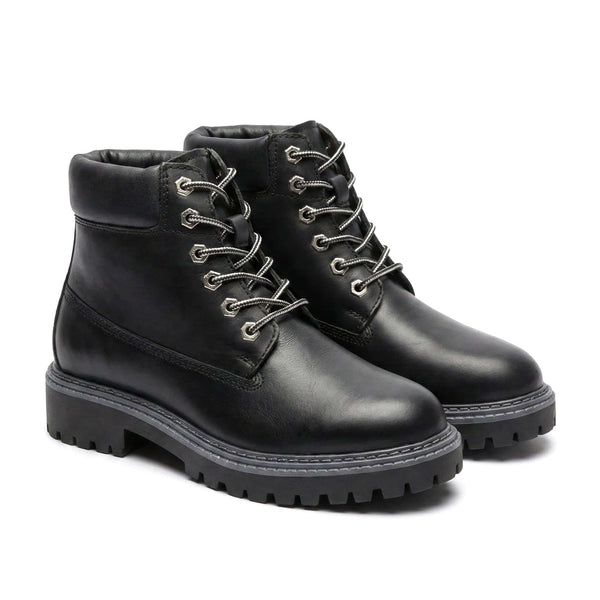 Ghete dama din piele naturala, negru- TEplusNE , Art 1TR756TBND-R13, cu toc de 4 cm, pentru iarna 2025.