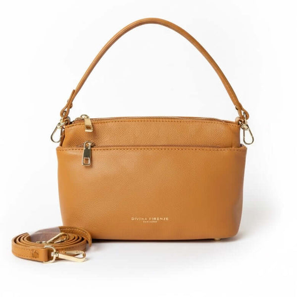 Poseta pentru femei din piele naturala, maro- Divina Firenze Made in Italy