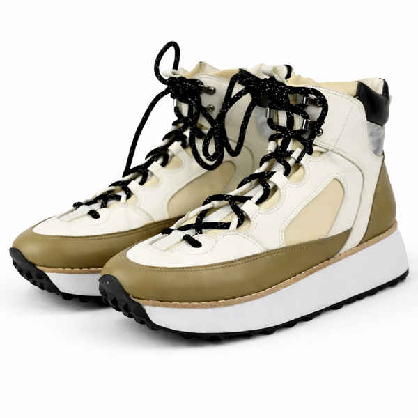 Ghete dama sport din piele naturala, alb - CARRANO 268001