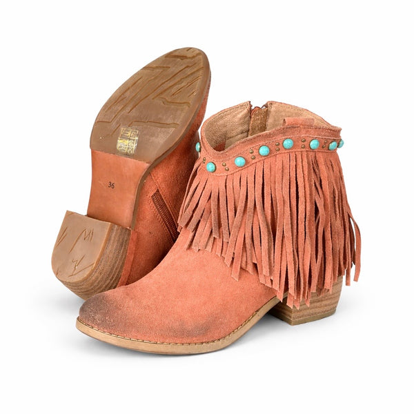 Ciocate dama din piele naturala intoarsa, roscat-Rebecca White, T0601A.R3 Siena Roscat, R12