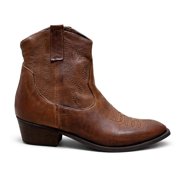 Ciocate dama din piele naturala, Toc mic, maro-Riccianera, Art Beatriz Pelle Lavato Cacao T20, R11