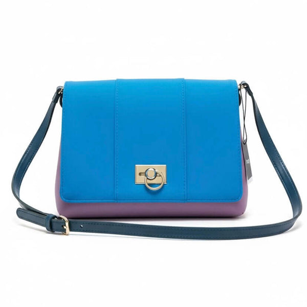 O bag, Geanta de umar medie pentru dama cu manere detașabile, albastru-mov