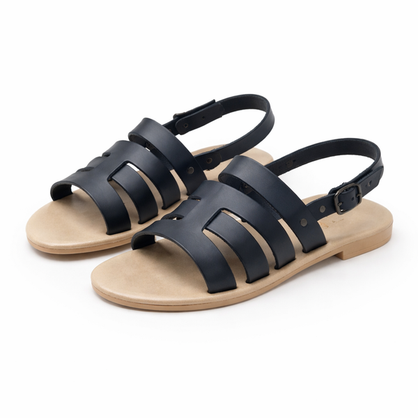 Sandale dama din piele naturala, negru-Bellini, Napoli