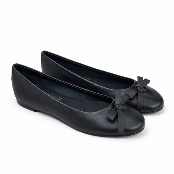 Balerini dama din piele naturala, negru, DONNA TOSCANA