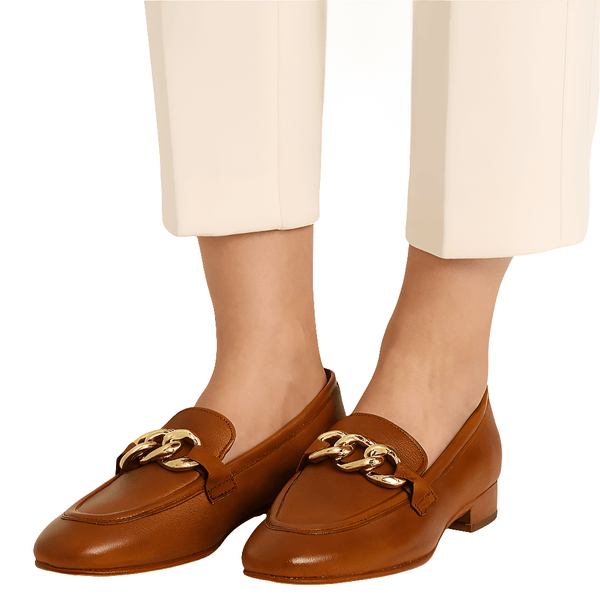 Pantofi dama din piele naturala maro, model Rebecca M@Lucchi, Art Keira Tan, eleganti si confortabili pentru primavara/vara.