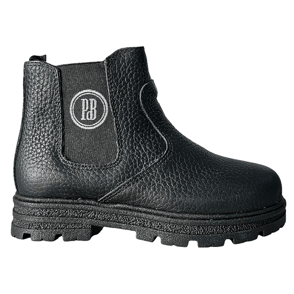 Ghete copii unisex din piele naturala, model negru Paolo din Bruno, inaltime 8.5 cm, talpa 2.5 cm, made in Italy.