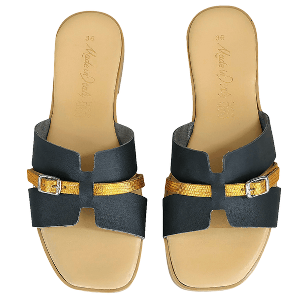 Papuci dama din piele naturala, maro portocaliu, confortabili, Made in Italy, Colectia Vara 2025, numar 36.