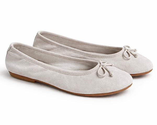 Balerini dama din piele naturala intoarsa, bej, CRISTIN Chamois Sand, design elegant, confortabili, primavara/vara 2026.