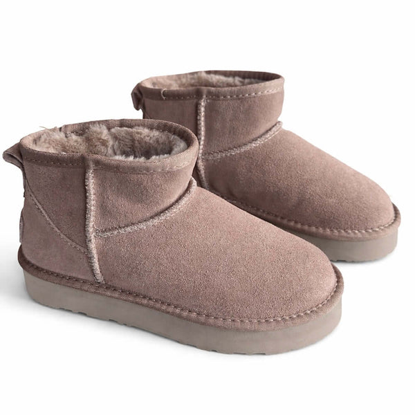 Ghete dama model ugg din piele naturala intoarsa, gri-Made in Italy, WD500-2-sb New Taupe, cu interior imblanit.