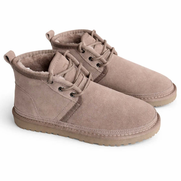 Ghete dama model ugg din piele naturala intoarsa, gri-Made in Italy, WD55-100 Taupe - incaltaminte confortabila