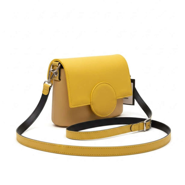 Obag galben, geantă de mână compactă cu mânere detașabile, perfectă pentru vară 2025.