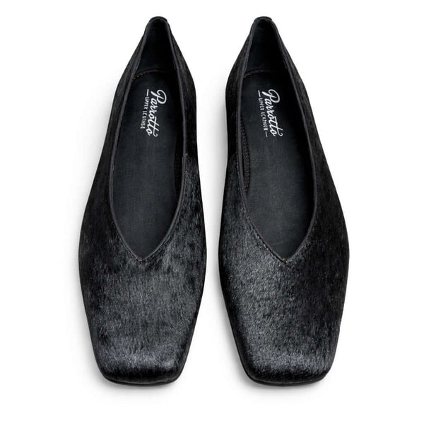 Pantofi dama din piele naturala pony, negru-Parotto EM-7642, cu design elegant si toc de 1.5 cm.