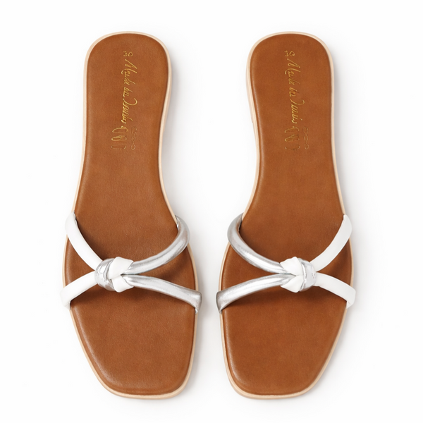 Papuci dama din piele naturala, Argintiu-Made in Italy, 45 Argento R7, papuci dama argintiu din piele naturala, colectia Vara 2026