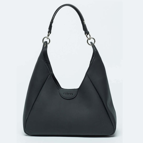 O bag Geanta pentru dama, negru, din material termoplastic durabil, elegant si usor de intretinut.