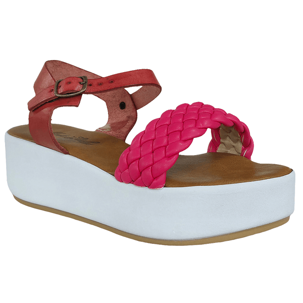 Sandale dama din piele naturala, Fuxia, confortabile, cu talpa usoara de 5.5cm, Made in Italy, Colectia Vara 2025