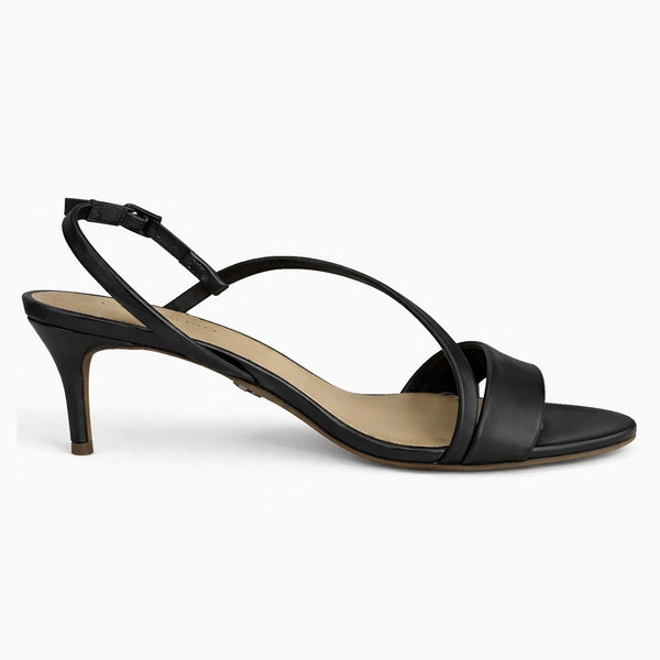 Sandale dama stiletto din piele naturala, negru - CARRANO 250002, toc 6.5 cm, sandale elegante cu barete, Primavara 2024 🖤